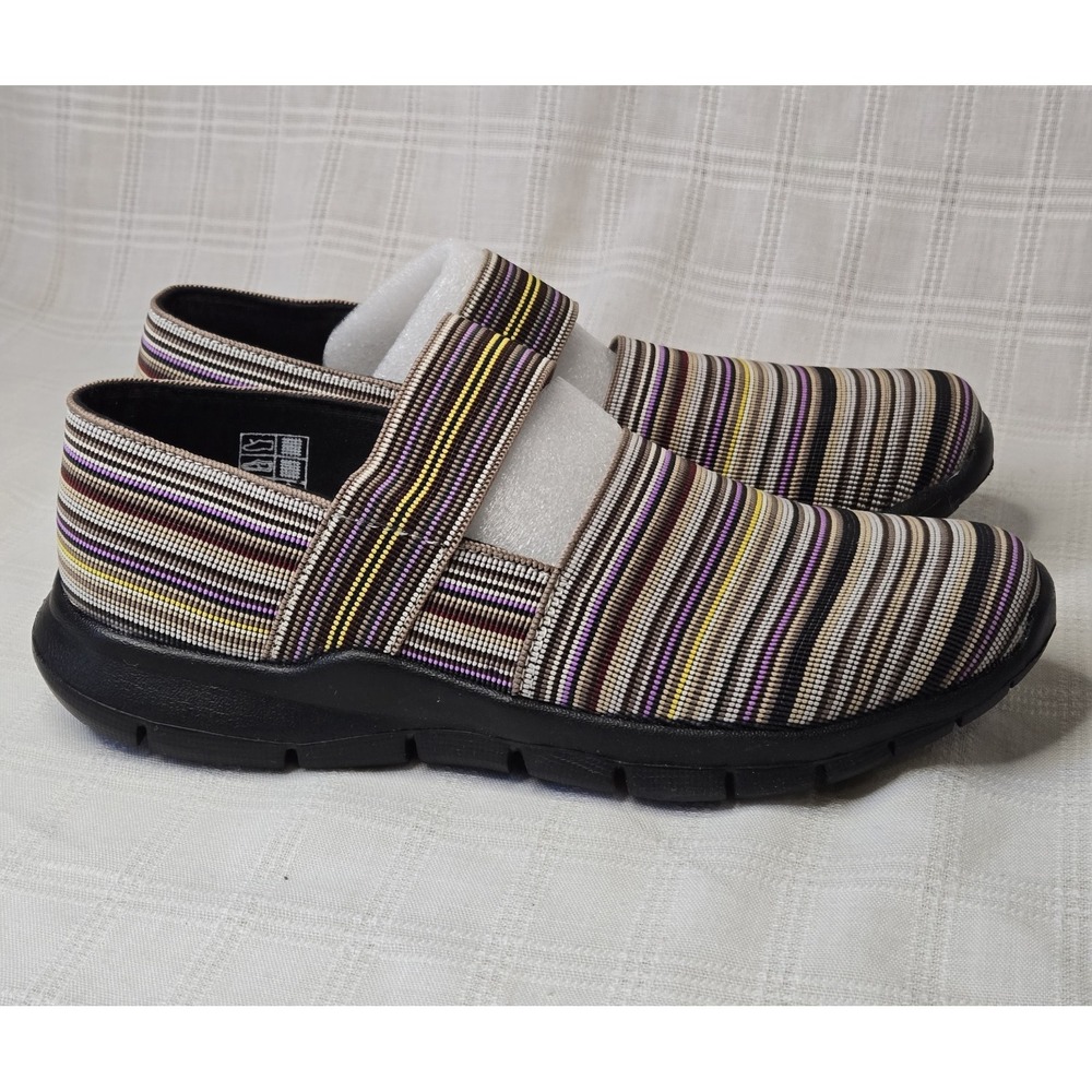 NWOB‎ Bernie Mev Mary Jane Comfort Shoes 39 (8) Multicolor Striped Slip On Flats - Picture 10 of 11
